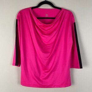 Tail T Shirt Womens Small Golf Tennis Pink Drape Neck 3/4 Sleeve Stretch Top